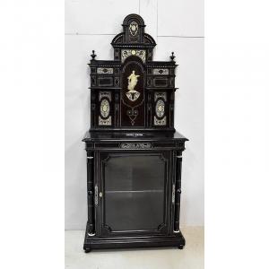 Showcase Cabinet In Blackened Pear Tree, Napoleon III Period - 1850