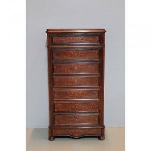 Secretary In Rosewood And Thuya Burl - Late Nineteenth