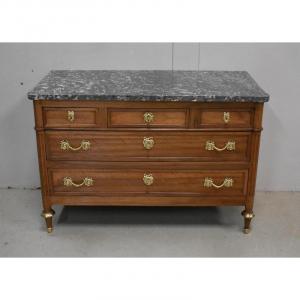 Chest Of Drawers In Walnut, Louis XVI Period - 2nd Part XVIII