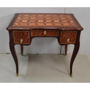 Small Lady's Desk, In Amaranth And Violet Wood, Louis XV Period - XVIIIth