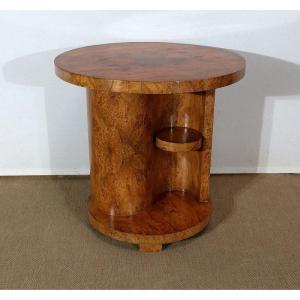 Pedestal Table In Thuya Burl, Art Deco Modernism - Early Twentieth
