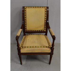 Armchair In Walnut, Louis XVI Period - Early 19th Century