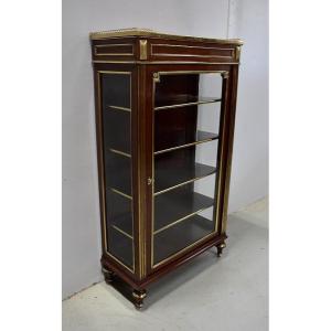 Small Showcase In Solid Mahogany And Veneer, Louis XVI Style - Late Nineteenth