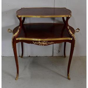 Marquetry Tea Table, Louis XV Style - Early 20th Century
