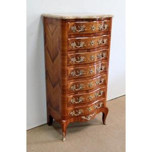 Semainier In Amaranth Veneer And Marquetry, Louis XV Style - Early Twentieth