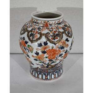 Important Vase With Imari Decor, Signed H. Gibot - 1943