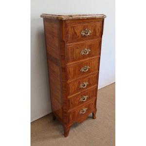 Small Chest Of Drawers In Precious Wood, Stamped 