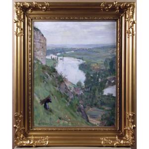 William Findlay (scottish 1875-1960) The Seine Valley From Château Gaillard 