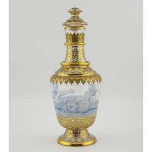 19th Century Lobmeyr Enameled And Gilded Glass Perfume Bottle