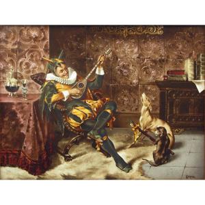 A Large Boulenger Porcelain Plaque From Choisy-le-roi, Paris, From The Late 19th Century