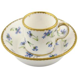 18th Century Sèvres Miniature Coffee Tin/cup And Saucer, 1783