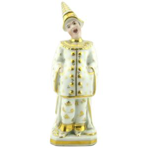 19th Century Paris Porcelain Figurative Perfume Bottle Depicting Pierrot Singing