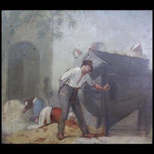 19th Century French Impressionist School Oil Painting On Panel