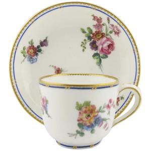 18th Century Sèvres Porcelain Cup And Saucer, 1766