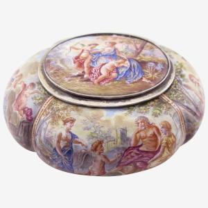 19th-century Austrian Hermann Ratzersdorfer Vienna Silver Enamel Box