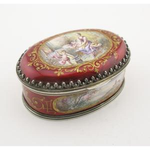 Late 19th Century Vienna Silver And Enamel Snuff Box