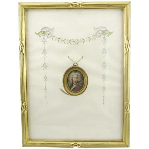 19th-century Trompe-l'oeil Miniature Portrait Of A Gentleman