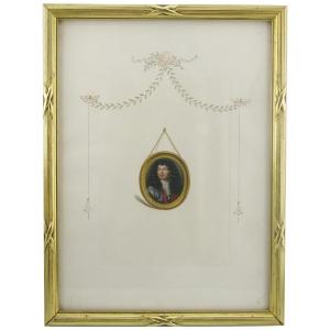 19th Century Trompe-l'oeil Miniature Portrait Of A Gentleman 