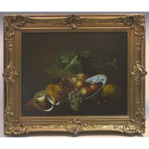 18th Century Dutch School Still Life Painting Oil On Canvas
