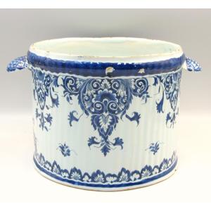 Rouen Circa 1700 Blue & White Faience Bottle Coolers