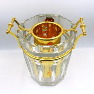 Baccarat 'harcourt' Crystal And Gold-plated Champagne Cooler, Complete