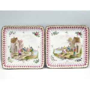 Pair Of Veuve Perrin Marseille Faience Dishes, 18th Century