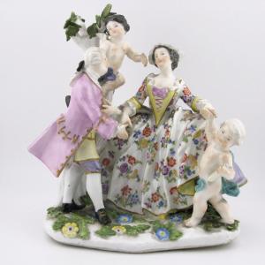 18th-century Meissen Porcelain Figural Group The Betrothal J J Kändler, C.1745