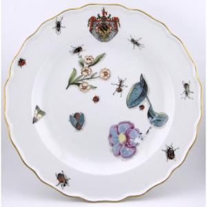18th-century Meissen Armorial Porcelain Plate Ferrero Service, C1740