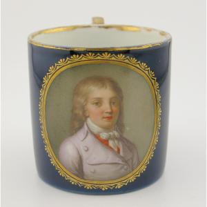A Meissen Porcelain Portrait Cup And Cover Marcolini Period C.1800