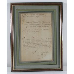 Napoleonic War Signed Autograph Letter From Marshal Soult To Marshal Berthier