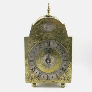Miniature Alarm Lantern Clock, Early 18th Century, Avenell, London.