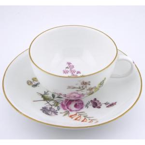 Meissen Porcelain Cup And Saucer, 18th Century, Circa 1750