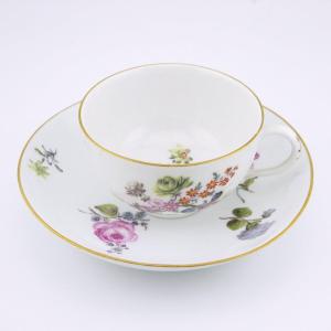 Meissen Porcelain Cup And Saucer, 18th Century, Circa 1750