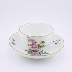 18th-century Meissen Porcelain Cup & Saucer, C.1750