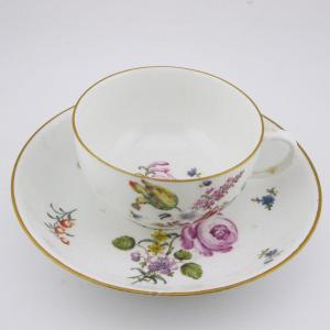 18th-century Meissen Porcelain Cup & Saucer, C.1750