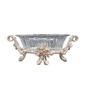 Christofle Cut Crystal Centerpiece Bowl