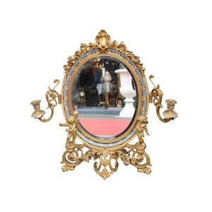 Napoleon III Gilt Bronze And Cloisonné Enamel Mirror