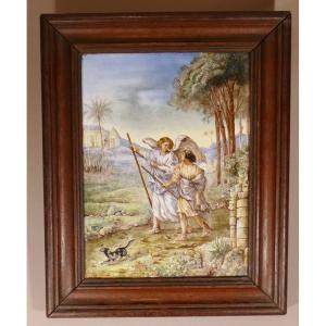 Majolica Plate From Castelli, Hand Painted Earthenware, Italy XVIIIth Century