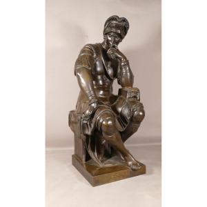 Laurent De Medici, Large Bronze Sculpture, Barbedienne And Collas, Napoleon III Period
