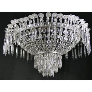 65 Cm, Large Crystal Ceiling Chandelier Crinoline Or Cascade Shape