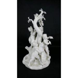 The Putti, Rococo Style Porcelain Group, Germany, Early 20th Century