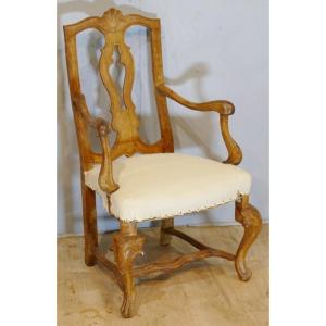 XVIIIth Venetian Armchair In Walnut