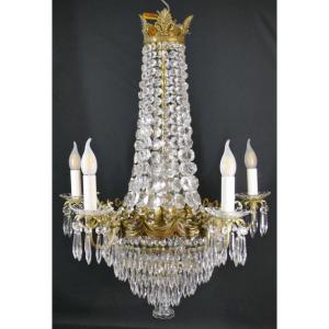 Louis XVI Style Chandelier Shape Waterfall Hot Air Balloon Basket, Early 20th Century
