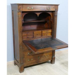 Right Secretary With Flap In Walnut Louis XVI Period Late 18th Century