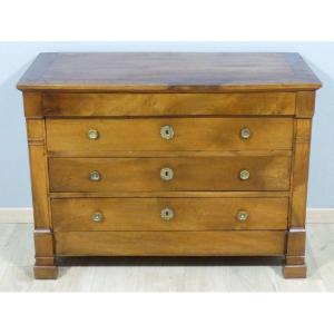 Provincial Commode From The Restoration Period In Solid Walnut, Early 19th Century