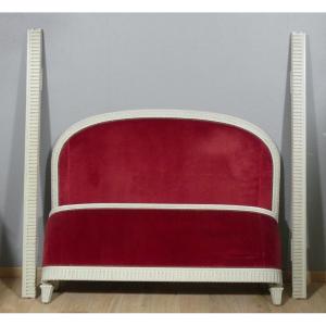 Louis XVI Bed 150 Cm Wide, Basket Shape With Piastre Decor, Mid-20th Century