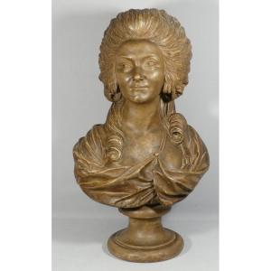 Bust Of The Princess Of Lamballe In Plaster By The Caussinus Workshops In Paris, 19th Century