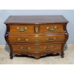 Louis XV Period Bordeaux Chest Of Drawers, Solid Mahogany, 18th Century