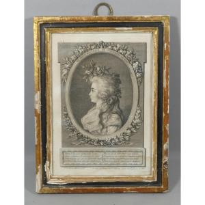 Mrs. Crétu, Actress In The Bordeaux Show, Directoire Period Engraving By Pallière, 18th Century