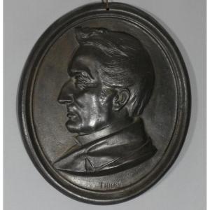 Cast Iron Profile Medallion Representing Adolphe Thiers, President Of The French Republic